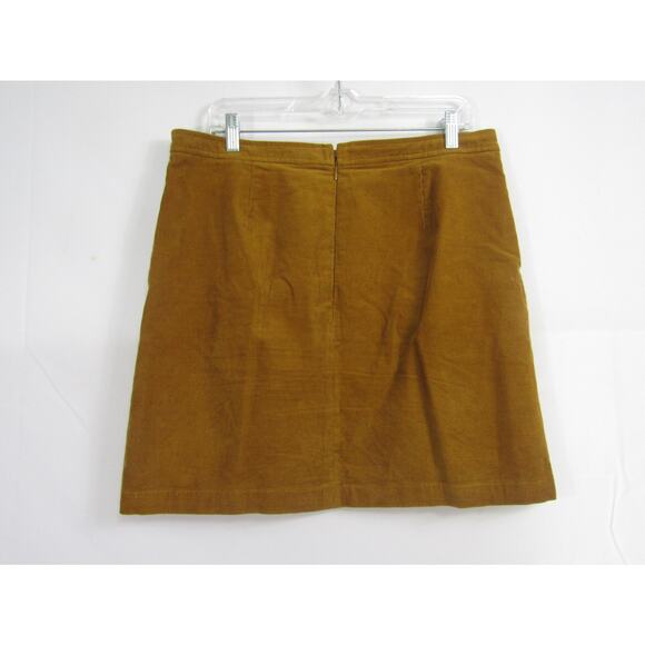 J. Crew Golden Corduroy Mini Skirt sz 12 Lined Minimalist Academia BA838 ALine - Picture 2 of 7